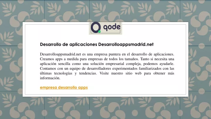 desarrollo de aplicaciones desarrolloappsmadrid