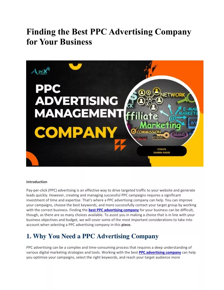 finding the best ppc advertising company for your