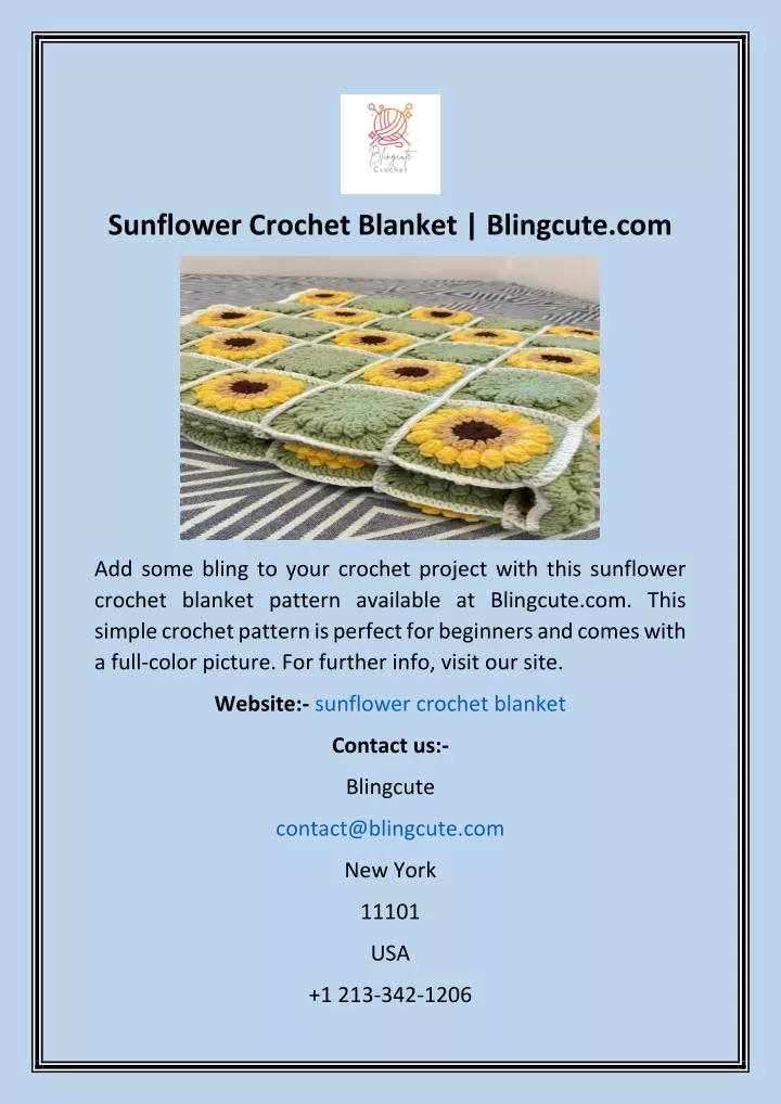 sunflower crochet blanket blingcute com