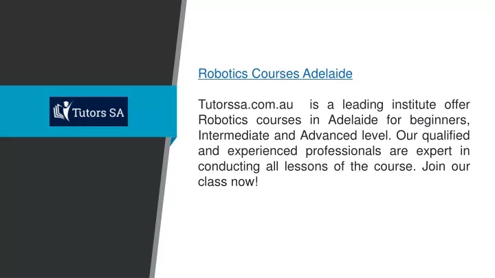 robotics courses adelaide tutorssa