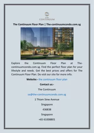 the continuum floor plan the continuumcondo com sg