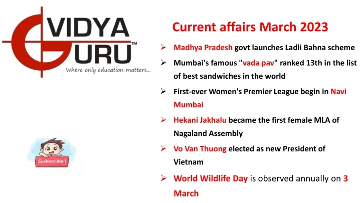 current affairs march 2023