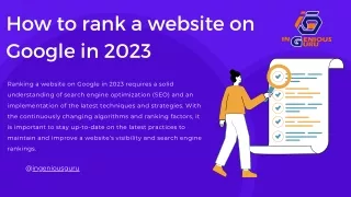 How to rank a website on Google in 2023