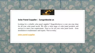 Solar Panel Supplier  Sungoldsolar.us