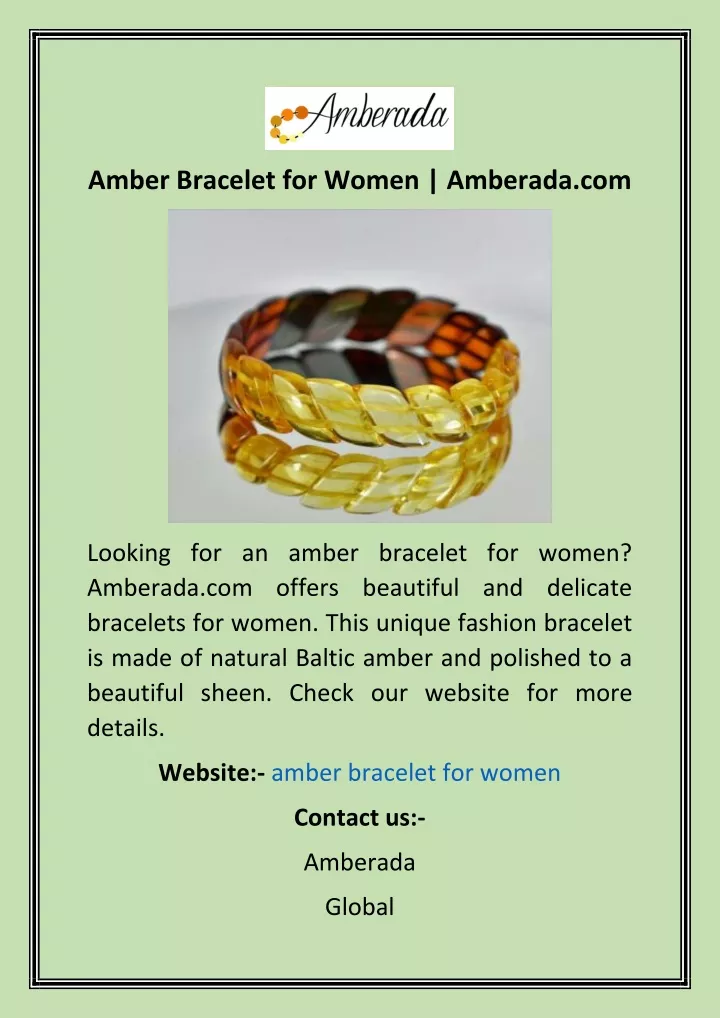 amber bracelet for women amberada com