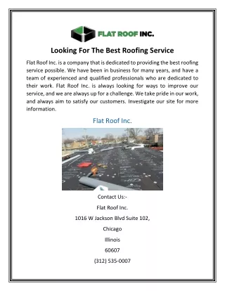 Looking For The Best Roofing Service