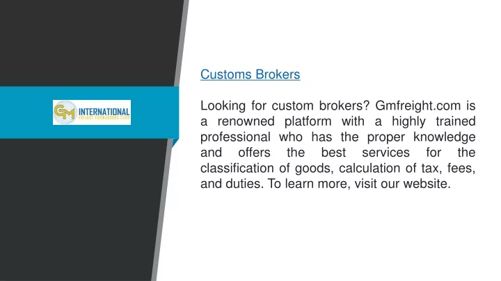 customs brokers looking for custom brokers