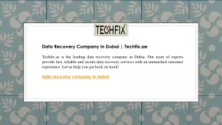 Data Recovery Company In Dubai  Techfix.ae
