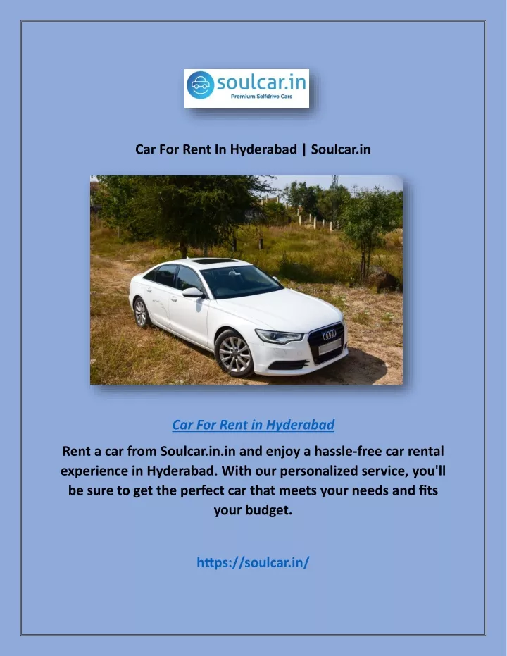 car for rent in hyderabad soulcar in