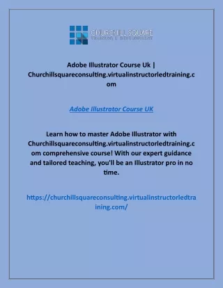 Adobe Illustrator Course Uk | Churchillsquareconsulting.virtualinstructorledtrai
