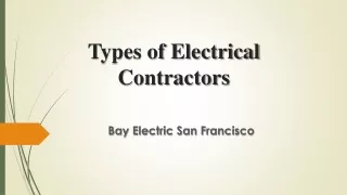 Types of Electrical Contractors