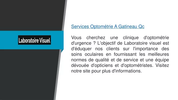 services optom trie a gatineau qc vous cherchez