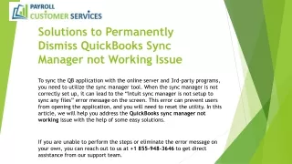 solutions to permanently dismiss quickbooks sync manager not working issue