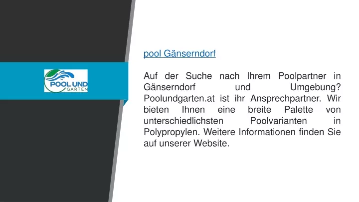 pool g nserndorf auf der suche nach ihrem