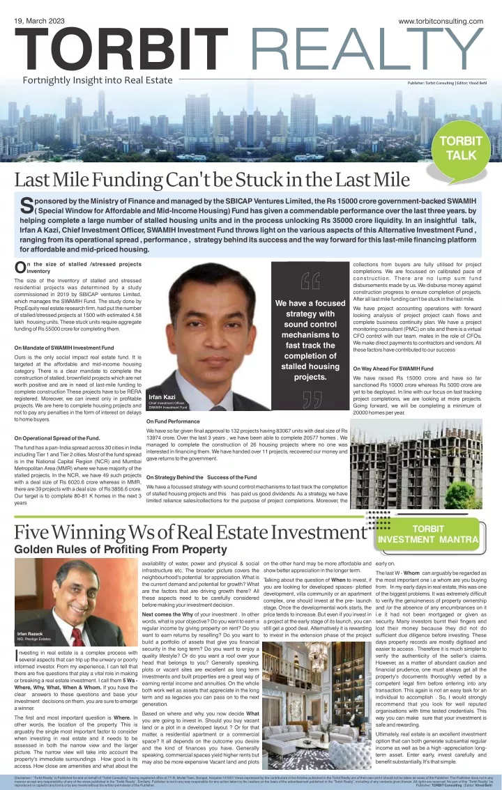 torbit realty fortnightly insight into real estate