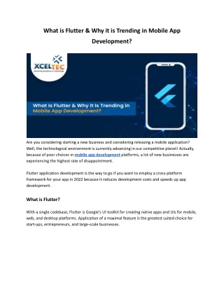 what is flutter why it is trending in mobile app