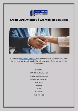 Credit Card Attorney | Grantphillipslaw.com