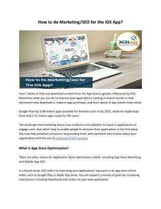 how to do marketing seo for the ios app