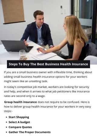 Steps To Buy The Best Business Health Insurance