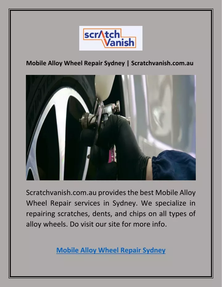 mobile alloy wheel repair sydney scratchvanish