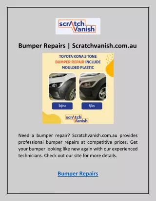 bumper repairs scratchvanish com au