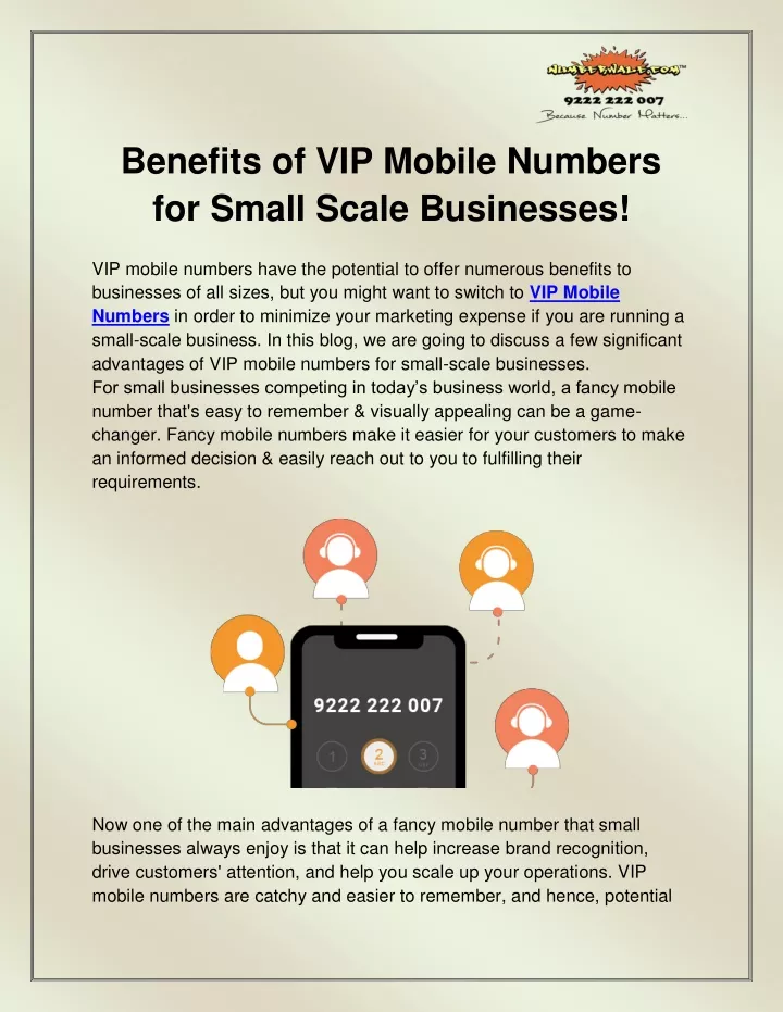 benefits of vip mobile numbers for small scale