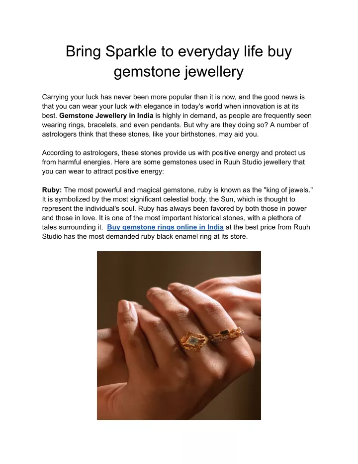 bring sparkle to everyday life buy gemstone