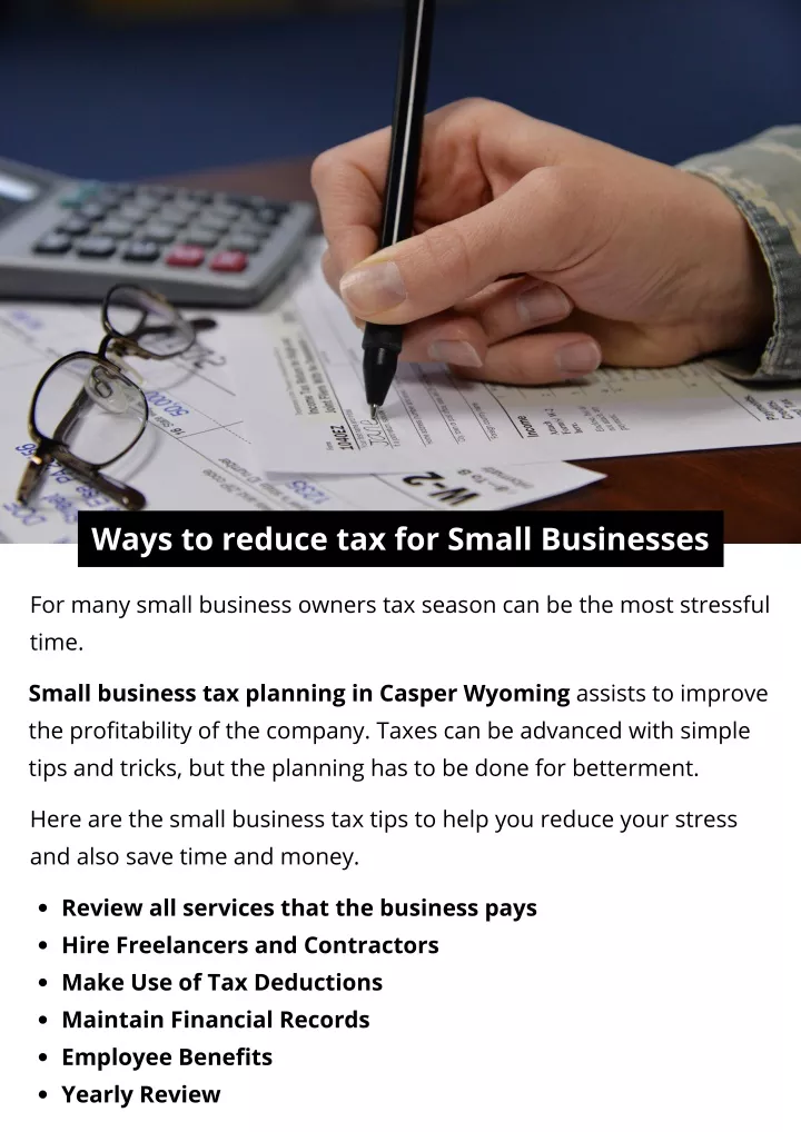 ways to reduce tax for small businesses