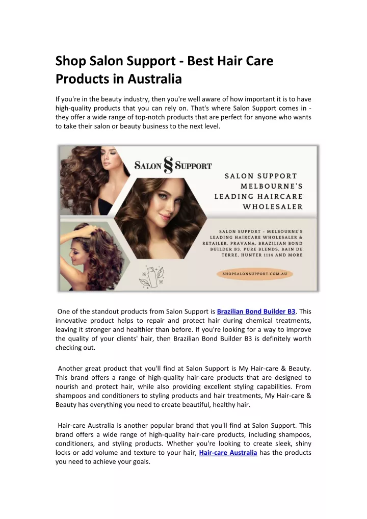 shop salon support best hair care products