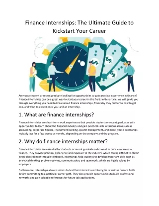 finance internships the ultimate guide