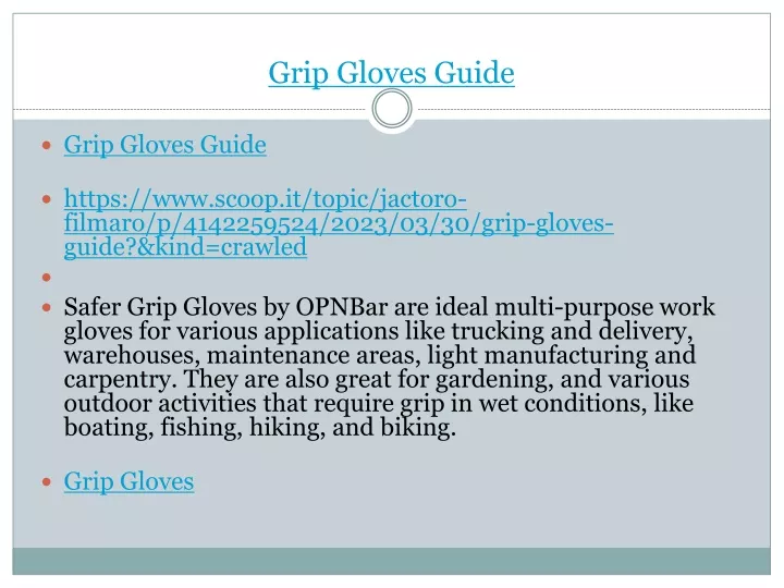 grip gloves guide