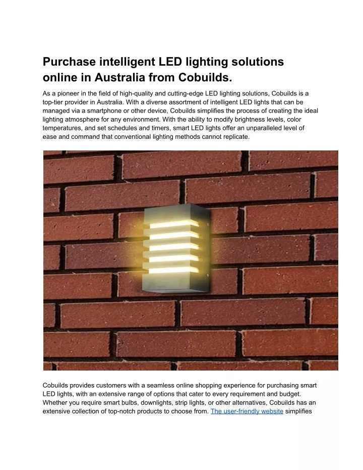 purchase intelligent led lighting solutions