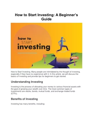 how to start investing a beginner s guide