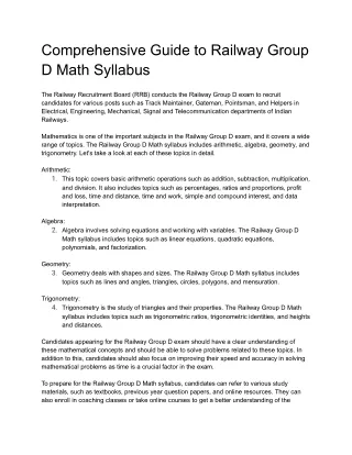 comprehensive guide to railway group d math