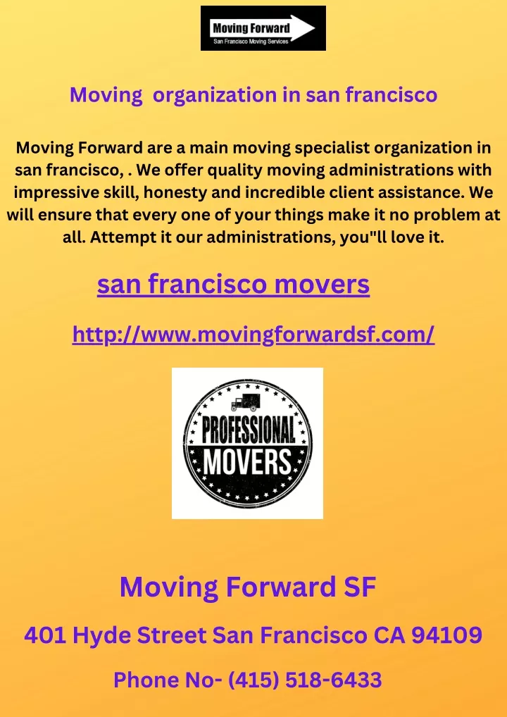 moving organization in san francisco