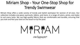 Miriam Shop - Your One-Stop Shop for Trendy Swimwear