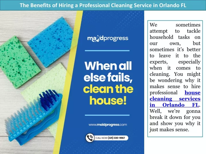 the benefits of hiring a professional cleaning service in orlando fl