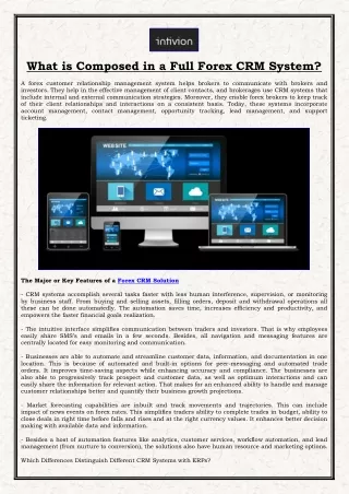 what is composed in a full forex crm system