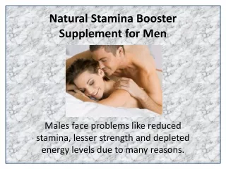 natural stamina booster supplement for men