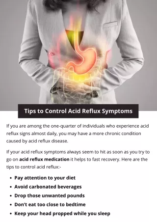 Tips to Control Acid Reflux Symptoms