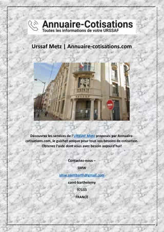 Urssaf Metz | Annuaire-cotisations.com