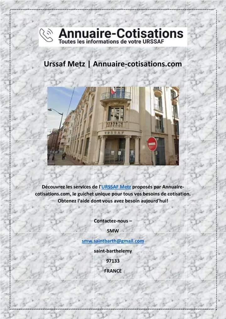 urssaf metz annuaire cotisations com