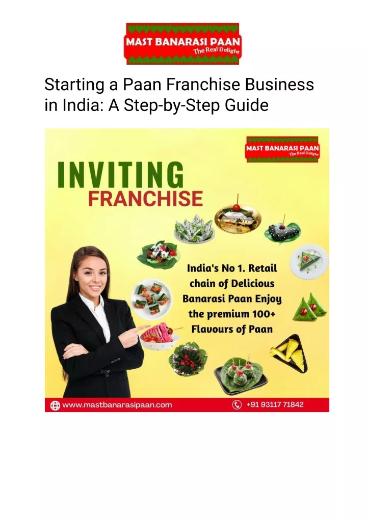 starting a paan franchise business in india