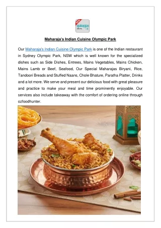 Up to 10% offer order now - Maharaja's Indian Cuisine Olympic Park