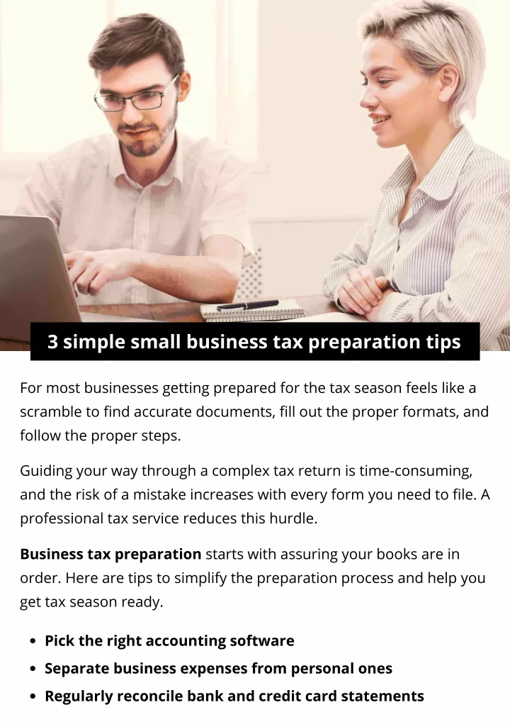 3 simple small business tax preparation tips