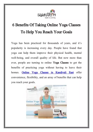 Online Yoga Classes in Kandivali East Call-9892507152