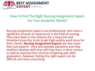 How To Find The Right Nursing Assignment Expert For Your Academic Needs. (1)