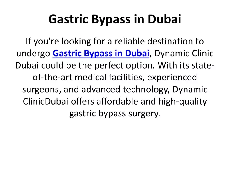 gastric bypass in dubai