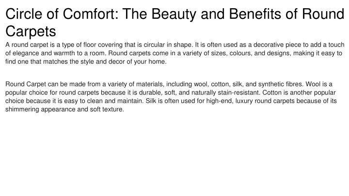 circle of comfort the beauty and benefits
