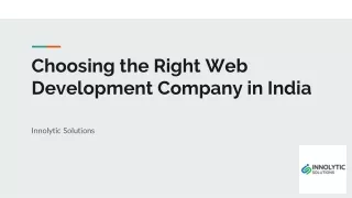 Choosing the Right Web Development Company in India